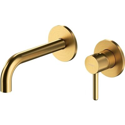 Miscelatore lavabo da incasso oro spazzolato - Rubinetto Miscelatore lavabo da incasso oro spazzolato - Rubinetto
