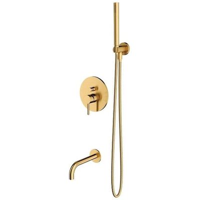 Set de cadă încastrat auriu periat Omnires Y - Sistem de robinetterie pentru baie Set de cadă încastrat auriu periat Omnires Y - Sistem de robinetterie pentru baie