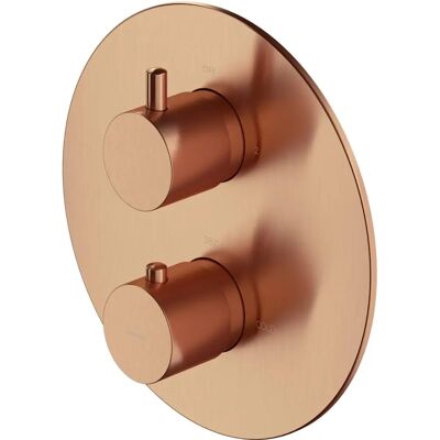 Omnires Y robinet termostatique mural pour douche et baignoire - cuivre brossé - Y1236ROCPB Omnires Y robinet termostatique mural pour douche et baignoire - cuivre brossé - Y1236ROCPB