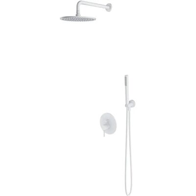 Omnires Y System Duschset - Weiß Matt, Messing, 25cm Regenkopf Omnires Y System Duschset - Weiß Matt, Messing, 25cm Regenkopf