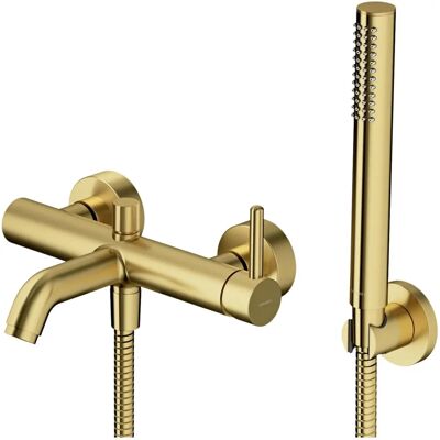 Omnires Y Badezimmermischer mit Duschset - gebürstetes Messing Omnires Y Badezimmermischer mit Duschset - gebürstetes Messing