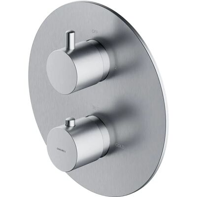 Mixeur thermostatique encastré Y - Nickel - pour douche et baignoire - Publicité Mixeur thermostatique encastré Y - Nickel - pour douche et baignoire - Publicité