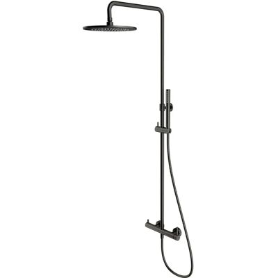 Omnires Y Wand-Duschsystem - Graphit - Gratis Haken - Badzubehör Omnires Y Wand-Duschsystem - Graphit - Gratis Haken - Badzubehör