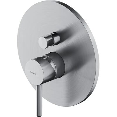 Miscelatore Y di Omnires - Design circolare - Nichel spazzolato - Doccia e Vasca Miscelatore Y di Omnires - Design circolare - Nichel spazzolato - Doccia e Vasca