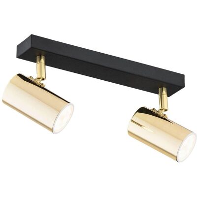Argon Lighting Lagos Twin Ceiling Spotlight - Adjustable, Brass Steel, Black - Ceiling Light Argon Lighting Lagos Twin Ceiling Spotlight - Adjustable, Brass Steel, Black - Ceiling Light