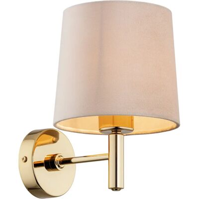 Argon Lighting Ponte Plus Wall Lamp - Elegant Velvet Shade, Brass-Steel, E27 Argon Lighting Ponte Plus Wall Lamp - Elegant Velvet Shade, Brass-Steel, E27