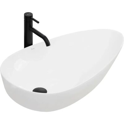 Rea Greta 75 White Modern Countertop Washbasin Rea Greta 75 White Modern Countertop Washbasin
