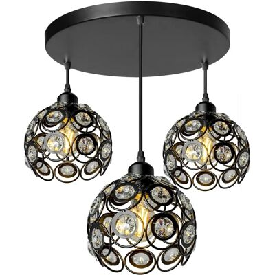 Toolight APP209-3CPR Pendant Lamp - Adjustable - Transparent / Black Toolight APP209-3CPR Pendant Lamp - Adjustable - Transparent / Black