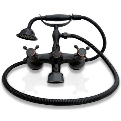 Rea Rubinetto Bagno Vintage Nero - Miscelatore con Testa Doccia Rea Rubinetto Bagno Vintage Nero - Miscelatore con Testa Doccia