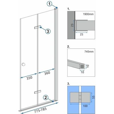 Rea Módulo Plegable N2 80 - Puerta de Ducha Rea Módulo Plegable N2 80 - Puerta de Ducha