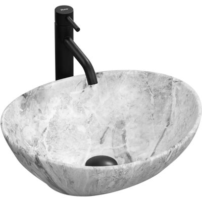 Rea Sofia Stone Gray Washbasin - Countertop Washbasin Rea Sofia Stone Gray Washbasin - Countertop Washbasin