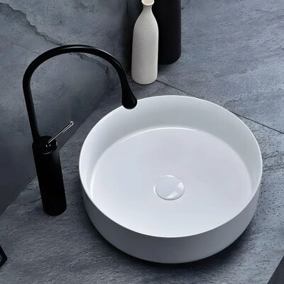 REA Elma Bathroom Sink - Modern, White, 450mm REA Elma Bathroom Sink - Modern, White, 450mm