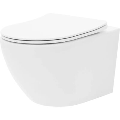 Rea Carlo Flat Mini Toilet Bowl - Rimless, Modern Design Rea Carlo Flat Mini Toilet Bowl - Rimless, Modern Design