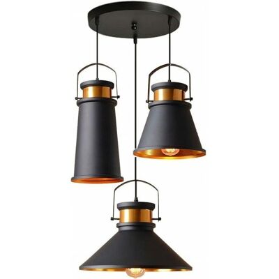 Toolight ASTI ABC Katto-valaisin Musta / Kulta - Riippuvalaisin Toolight ASTI ABC Katto-valaisin Musta / Kulta - Riippuvalaisin