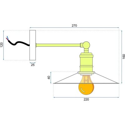 Toolight Black Wall Lamp APP184-1W - Wall Light Toolight Black Wall Lamp APP184-1W - Wall Light