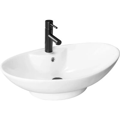 Rea White Contemporary Washbasin - Countertop Washbasin Rea White Contemporary Washbasin - Countertop Washbasin