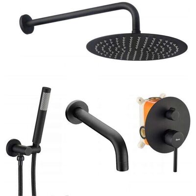 Conjunto de ducha y bañera empotrado negro mate - Modelo Lungo, Rea Lungo, negro Conjunto de ducha y bañera empotrado negro mate - Modelo Lungo, Rea Lungo, negro