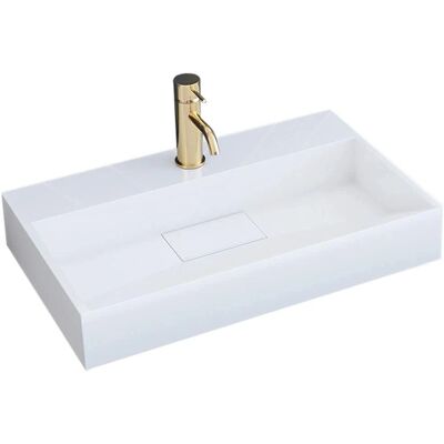 Rea Goya 50cm Lavabo in Conglomerato Bianco Neve - Lavabo Rea Goya 50cm Lavabo in Conglomerato Bianco Neve - Lavabo