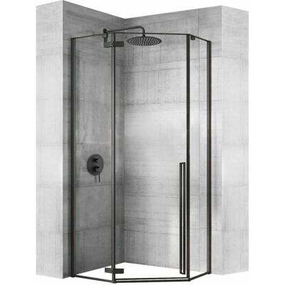 Cabina Doccia REA Diamond Black 100x100 - Easy Clean, Design Angolare, Vetro Temperato 6mm Cabina Doccia REA Diamond Black 100x100 - Easy Clean, Design Angolare, Vetro Temperato 6mm