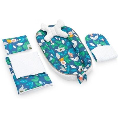 Zestaw kokon dla niemowląt Tutumi Jungle Blue 5w1 Zestaw kokon dla niemowląt Tutumi Jungle Blue 5w1