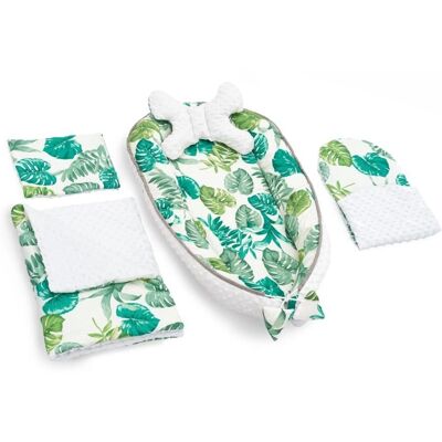 Tutumi Model JY03 Jungle Leaves Green 5-w1 Zestaw łóżeczka dla niemowląt Tutumi Model JY03 Jungle Leaves Green 5-w1 Zestaw łóżeczka dla niemowląt