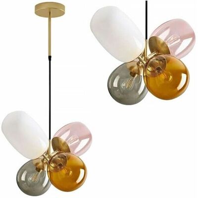 Toolight Lampada Sospensione Multicolore - 4 Punti Luce - E14 Toolight Lampada Sospensione Multicolore - 4 Punti Luce - E14