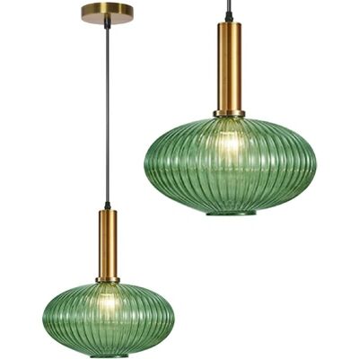 Lampada a sospensione in vetro verde Toolight - Luce regolabile E27 Lampada a sospensione in vetro verde Toolight - Luce regolabile E27
