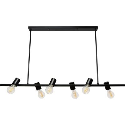 Lampada da soffitto industriale nera Toolight - 6 punti E27 - 100x74cm Lampada da soffitto industriale nera Toolight - 6 punti E27 - 100x74cm