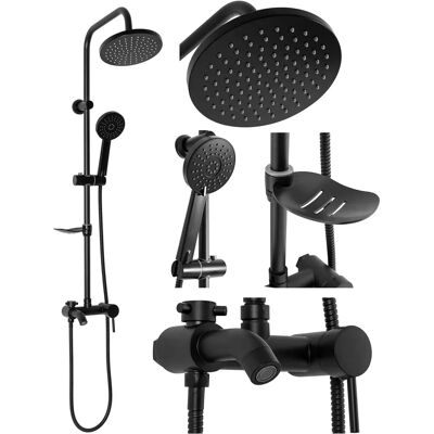 Rea Luis Black Shower Set - Durable, Adjustable, Matte Finish Rea Luis Black Shower Set - Durable, Adjustable, Matte Finish