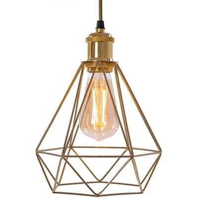 Toolight Diamond Pendant Lamp - High-Quality, Gold, E27, 20x20x25cm - Pendant Lighting Toolight Diamond Pendant Lamp - High-Quality, Gold, E27, 20x20x25cm - Pendant Lighting