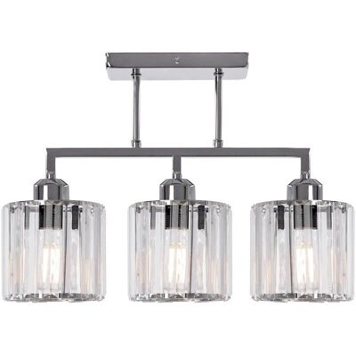 Toolight Chrome Suspension Lamp - Ceiling Light - 3 Lights - E27 - Modern Design Toolight Chrome Suspension Lamp - Ceiling Light - 3 Lights - E27 - Modern Design