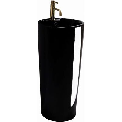 Rea Lavabo in Ceramica Autoportante Nero - Lavabo Bagno Rea Lavabo in Ceramica Autoportante Nero - Lavabo Bagno