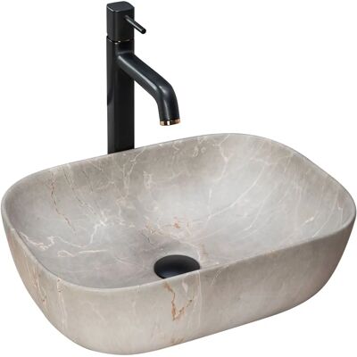 Rea Livia Beige Countertop Basin - Imitation Stone Rea Livia Beige Countertop Basin - Imitation Stone