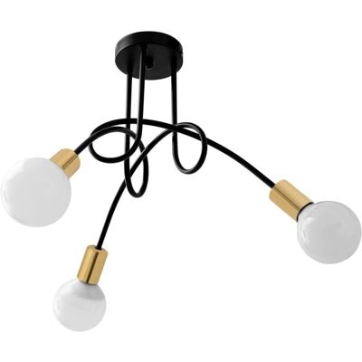 Lampada Soffitto Moderna Toolight Nero Oro - Lampada a Sospensione Lampada Soffitto Moderna Toolight Nero Oro - Lampada a Sospensione