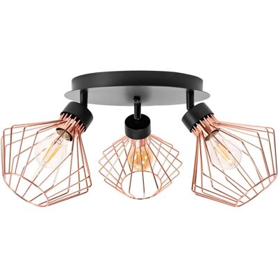 Lampada a soffitto Toolight APP536-3C oro rosa / nero - 3 punti luce Lampada a soffitto Toolight APP536-3C oro rosa / nero - 3 punti luce