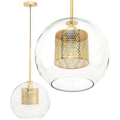 Toolight Gold Pendant Lamp - E27 Glass Loft Light - Modern Design Toolight Gold Pendant Lamp - E27 Glass Loft Light - Modern Design
