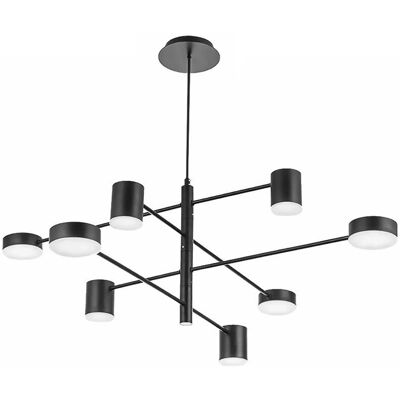 Toolight Black Suspension Lamp - Ceiling Light - Modern 8-Light Fixture Toolight Black Suspension Lamp - Ceiling Light - Modern 8-Light Fixture
