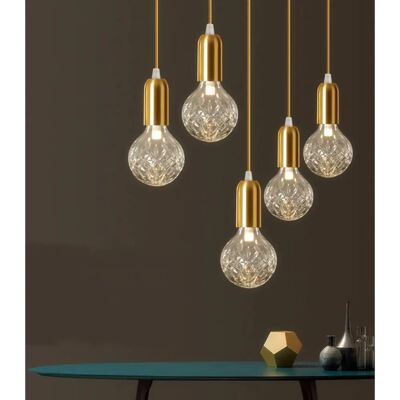 Lampada a sospensione retrò dorata Toolight - G9, Regolabile, Interni eleganti Lampada a sospensione retrò dorata Toolight - G9, Regolabile, Interni eleganti