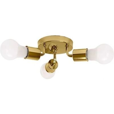 Lampada a Soffitto Tripla in Metallo Oro E27 20x20x8cm Toolight Lampada a Soffitto Tripla in Metallo Oro E27 20x20x8cm Toolight