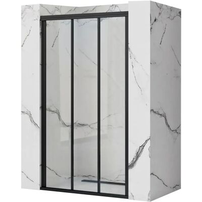 REA - Porte de douche Alex noir 90 - Transparent / Noir - Porte de douche - 90x190 cm - Design moderne REA - Porte de douche Alex noir 90 - Transparent / Noir - Porte de douche - 90x190 cm - Design moderne