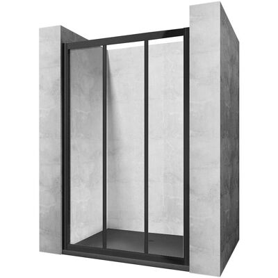 Puerta de Ducha Negra REA 100 - Moderna, Fácil de Limpiar, Corredera Puerta de Ducha Negra REA 100 - Moderna, Fácil de Limpiar, Corredera