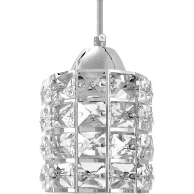 Lampada Sospensione Cristallo Cromato Toolight - Luce E27 Lampada Sospensione Cristallo Cromato Toolight - Luce E27