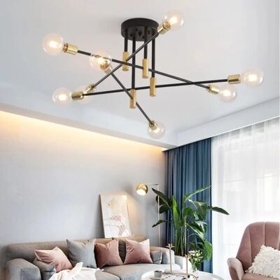 Toolight Kultainen Riippuvalaisin - 8 Valon E27 Moderni Kattovalo Toolight Kultainen Riippuvalaisin - 8 Valon E27 Moderni Kattovalo