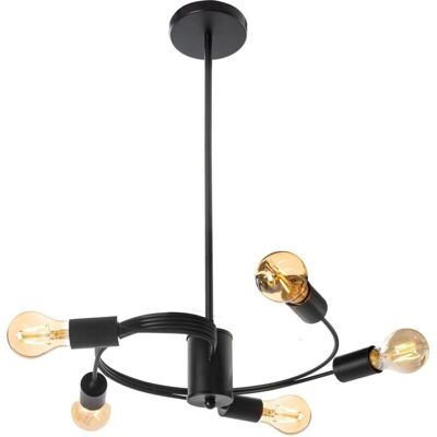 Lampada a Soffitto Loft Nera Toolight - Con 5 Punti Luce Lampada a Soffitto Loft Nera Toolight - Con 5 Punti Luce