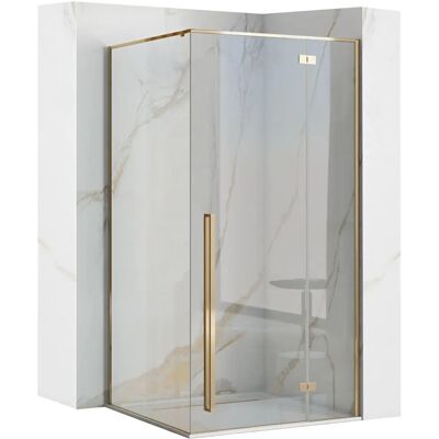 REA Fargo 90x90 Mampara de ducha de esquina - Transparente / Oro claro REA Fargo 90x90 Mampara de ducha de esquina - Transparente / Oro claro
