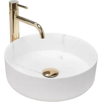 Lavabo da appoggio REA Sami Marble Mat - Ceramica sanitaria, Bianco Lavabo da appoggio REA Sami Marble Mat - Ceramica sanitaria, Bianco