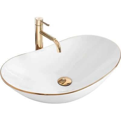 REa Royal Gold Edge - Lavabo in ceramica moderna REa Royal Gold Edge - Lavabo in ceramica moderna
