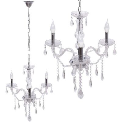 Toolight Model 300752 Chrome Crystal 3-Light Chandelier Toolight Model 300752 Chrome Crystal 3-Light Chandelier