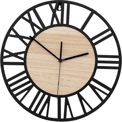 Tutumi Model MC70902 Metal Wood Wall Clock - Wall Clock Tutumi Model MC70902 Metal Wood Wall Clock - Wall Clock