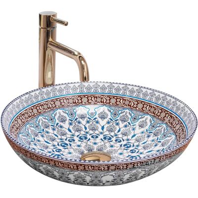 Lavabo in ceramica Rea blu da appoggio - Bagno moderno Lavabo in ceramica Rea blu da appoggio - Bagno moderno